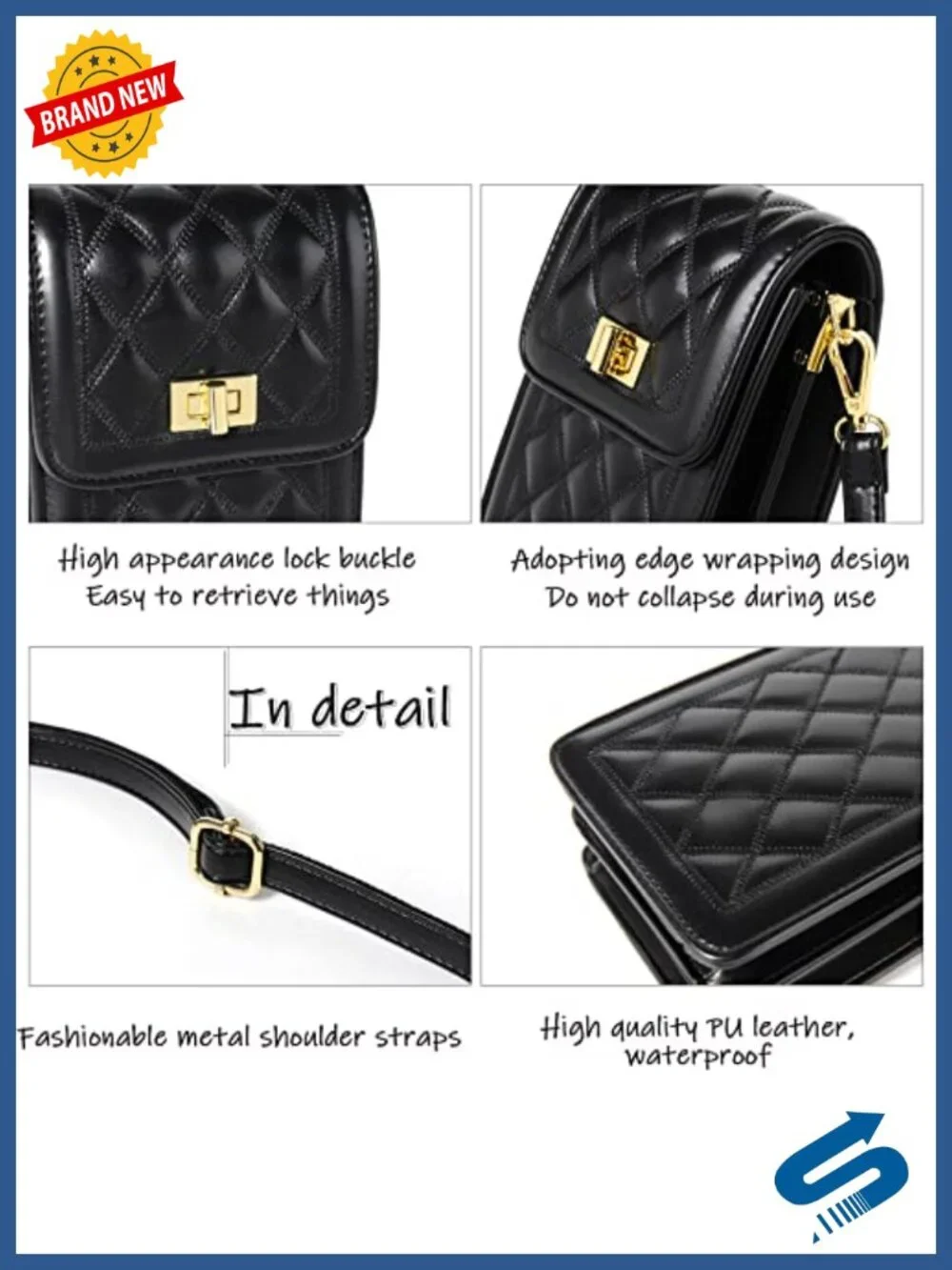 Women's Crossbody Cell Phone Purse Mini Messenger Shoulder Handbag Wallet Faux
